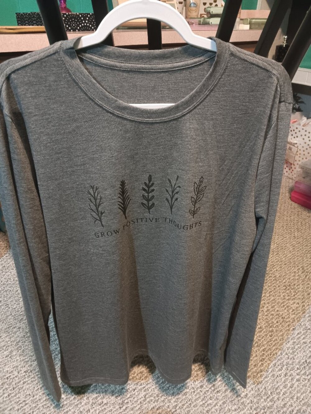 Woman's long sleeve grow positive thought tee shirt XXL NEW